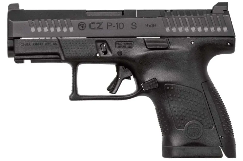 CZ P-10 S OPTIC READY 9MM PISTOL BLACK FIXED SIGHTS, REVERSE MAG CATCH 2-12RD MAGS
